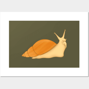 Giant African Land Snail, Achatina fulica, jadatzi Posters and Art